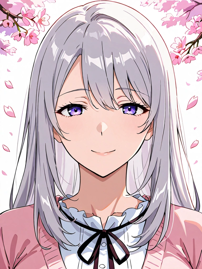 Yuki, an anime-style florist with silver hair